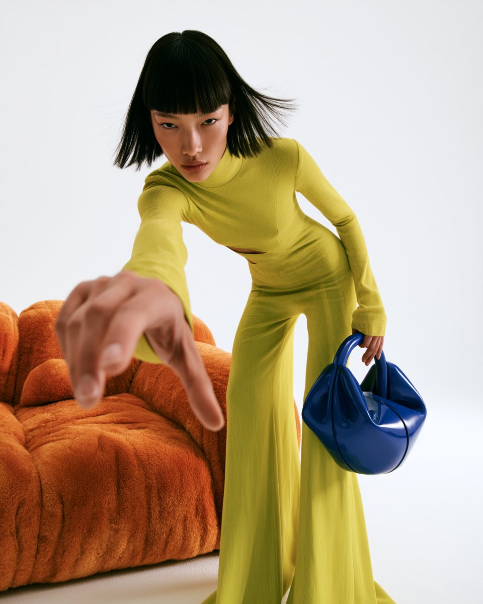 Three colours, one object, no styling.