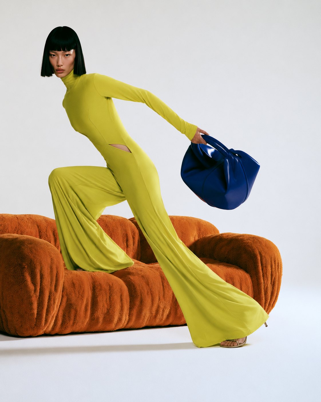 Three colours, one object, no styling.