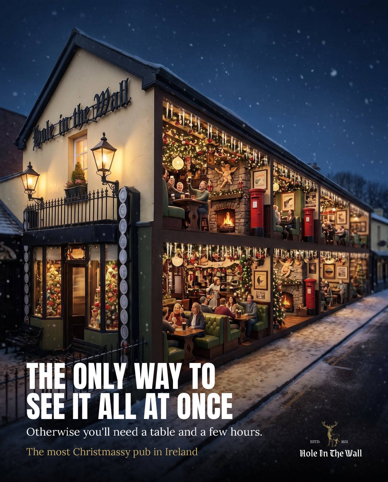 The decorations are the reason people come, and no single room shows them.